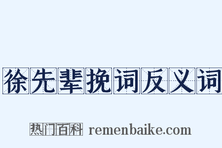 徐先辈挽词反义词是什么意思的图片
